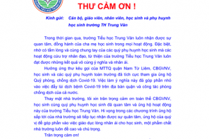THƯ CẢM ƠN