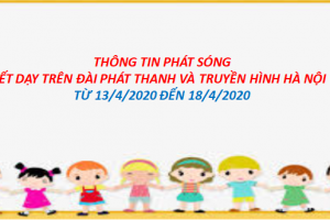 THÔNG TIN PHÁT SÓNG  CÁC TIẾT DẠY TRÊN ĐÀI PHÁT THANH VÀ TRUYỀN HÌNH HÀ NỘI TUẦN TỪ 13/4/2020 ĐẾN 18/4/2020