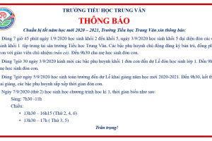 Chuẩn bị năm học 2020-2021