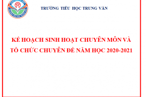 KẾ HOẠCH SINH HOẠT CHUYÊN MÔN VÀ TỔ CHỨC CHUYÊN ĐỀ NĂM HỌC 2020-2021