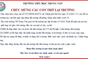 CHÚC MỪNG CÁC CON TRỞ LẠI TRƯỜNG