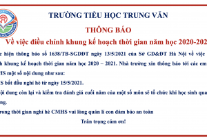 THÔNG BÁO V/v điều chỉnh khung kế hoạch thời gian năm học 2020-2021