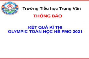 THÔNG BÁO KẾT QUẢ KÌ THI  OLYMPIC TOÁN HỌC HÈ FMO 2021