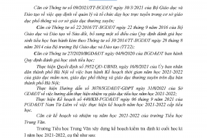 Kế hoạch kiểm tra, đánh giá cuối học kì I năm học 2021-2022