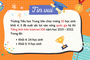 Danh sách học sinh khối 4, 5 vào vòng quốc gia kỳ thi Tiếng Anh trên Internet IOE năm học 2021 – 2022