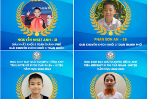 VINH DANH HỌC SINH XUẤT SẮC ĐẠT GIẢI CUỘC THI IOE KÌ THI CẤP QUẬN/HUYỆN NĂM HỌC 2022-2023