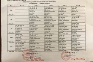 Thực đơn bán trú tháng 02 năm 2023