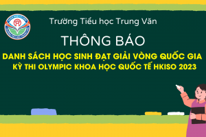 THÔNG BÁO DANH SÁCH HỌC SINH ĐẠT GIẢI VÒNG QUỐC GIA KỲ THI OLYMPIC KHOA HỌC QUỐC TẾ HKISO 2023