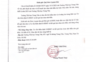THƯ MỜI – TƯ VẤN THẨM ĐỊNH E-HSMT VÀ KẾT QUẢ LỰA CHỌN NHÀ THẦU