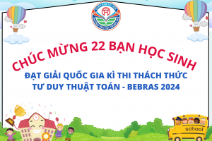 VINH DANH HỌC SINH ĐẠT GIẢI QUỐC GIA KÌ THI THÁCH THỨC TƯ DUY THUẬT TOÁN – BEBRAS 2024