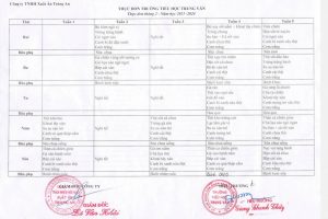 THỰC ĐƠN BÁN TRÚ THÁNG 2 NĂM 2024