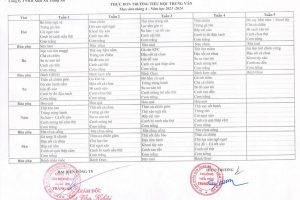THỰC ĐƠN BÁN TRÚ THÁNG 4 NĂM 2024