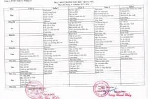 THỰC ĐƠN BÁN TRÚ THÁNG 5 NĂM 2024