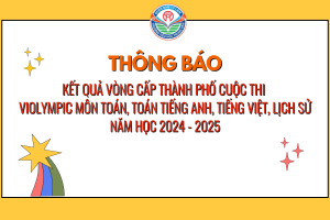 THTV- THÔNG BÁO KẾT QUẢ VÒNG CẤP THÀNH PHỐ CUỘC THI VIOLYMPIC MÔN TOÁN, TOÁN TIẾNG ANH, TIẾNG VIỆT, LỊCH SỬ NĂM HỌC 2024 – 2025