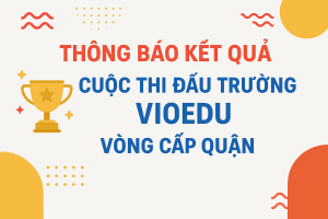THÔNG BÁO KẾT QUẢ CUỘC THI ĐẤU TRƯỜNG VIOEDU CẤP QUẬN