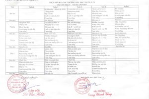 THỰC ĐƠN BÁN TRÚ THÁNG 04 NĂM 2025